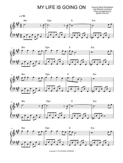 La Casa De Papel (my Life Is Going On) (Arr. Music-holley) - Ivan Martinez Lacamara, Ivan Marinez Lacamara, Manel Santisteban (Small Ensemble)