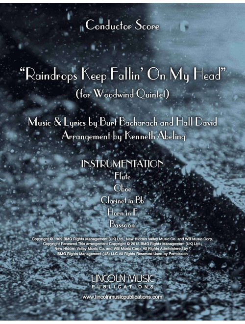 Raindrops Keep Fallin' On My Head (Arr. Kenneth Abeling) - BJ Thomas (Woodwind Ensemble)