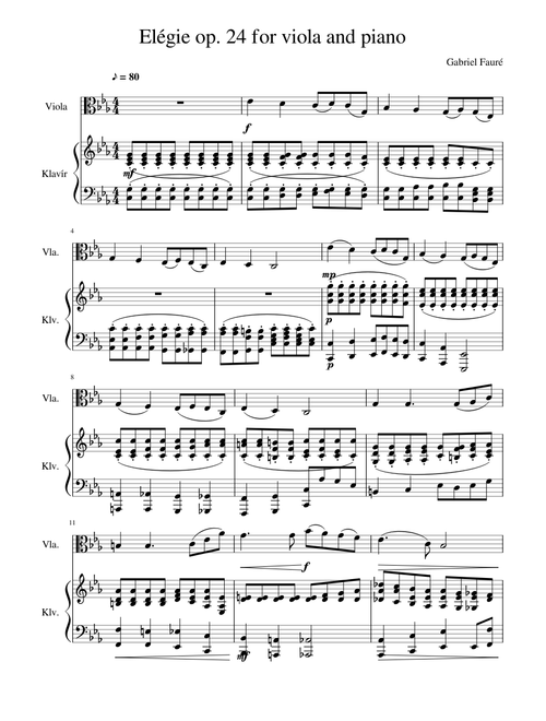 Gabriel Fauré: Elégie op. 24 for viola and piano