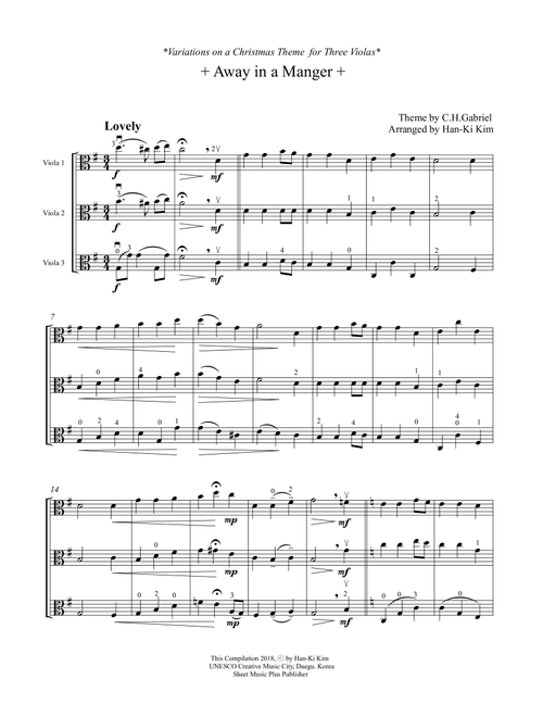 Away in a manger(For 3 Violas) (Arr. Han-Ki Kim) - C.H.Gabriel (String Ensemble)