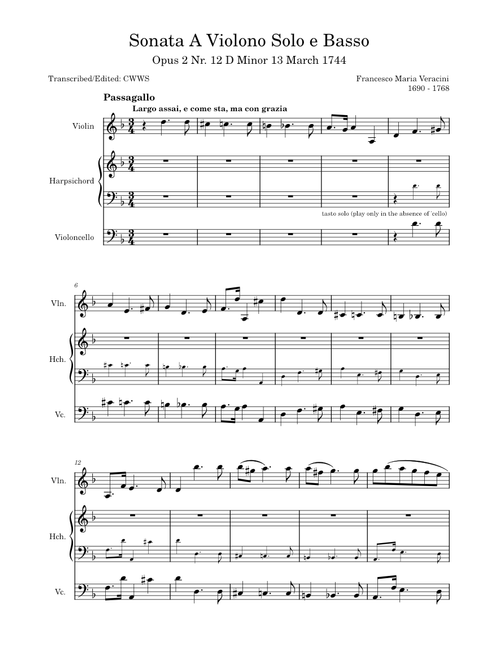 baroque sheet music pdf