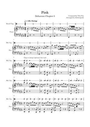 Pink - Deltarune Chapter 5 OST Sheet Music for Piano (Solo) easy ...