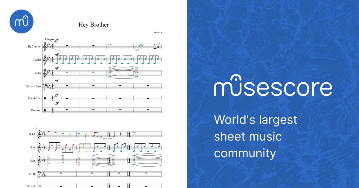 Hey Brother Sheet Music for Guitar (Mixed Duet) | MuseScore.com