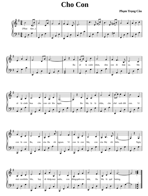 Cho Con – Phạm Trọng Cầu Cho Con