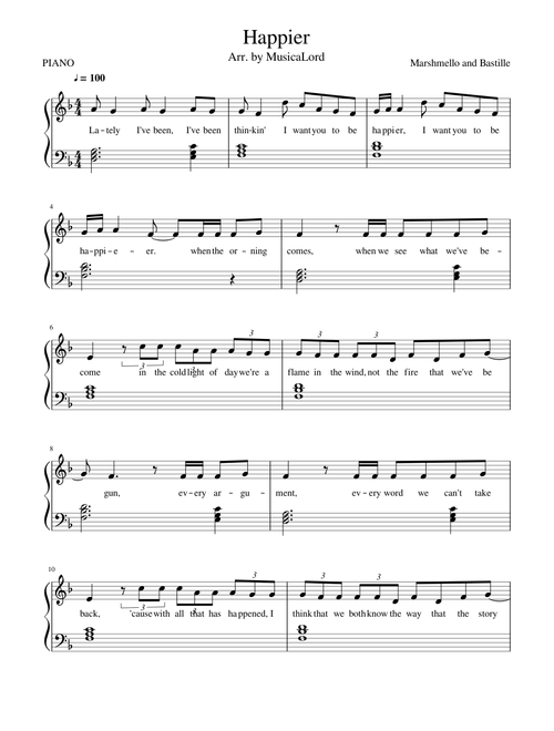 Happier with lyrics