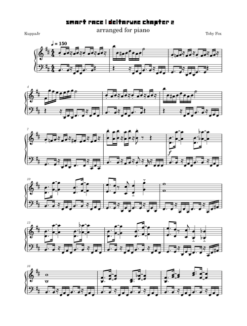 Smart Race | Deltarune Chapter 2 (Piano Arrangement)
