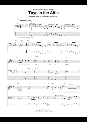 Play Official version of Toys in the attic Sheet Music by