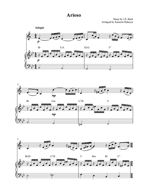 Arioso (Arr. Kaiserin Rebecca) - JS Bach (Clarinet and Piano)