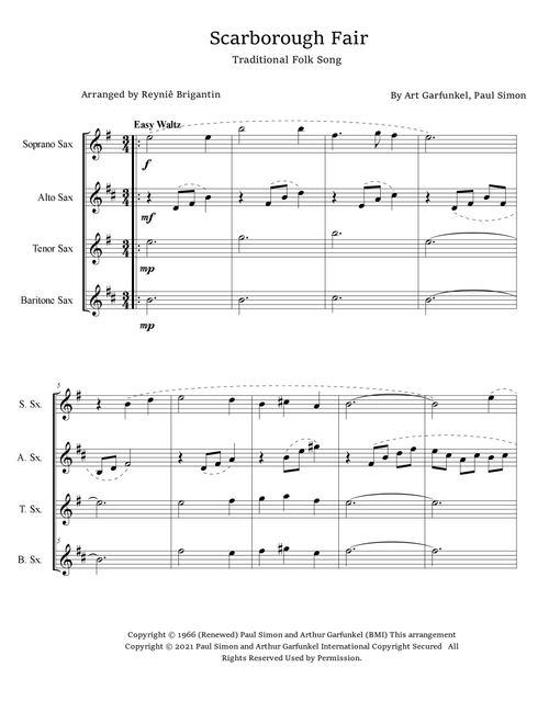Scarborough Fair/canticle (Arr. Reyniê Brigantin) - Simon & Garfunkel (Woodwind Ensemble)