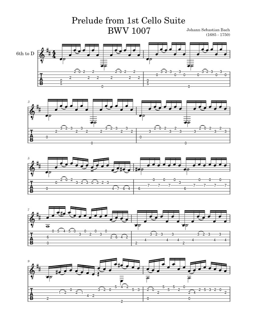 Prelude from Cello Suite No.1 in G Major, BWV 1007 – Johann Sebastian ...