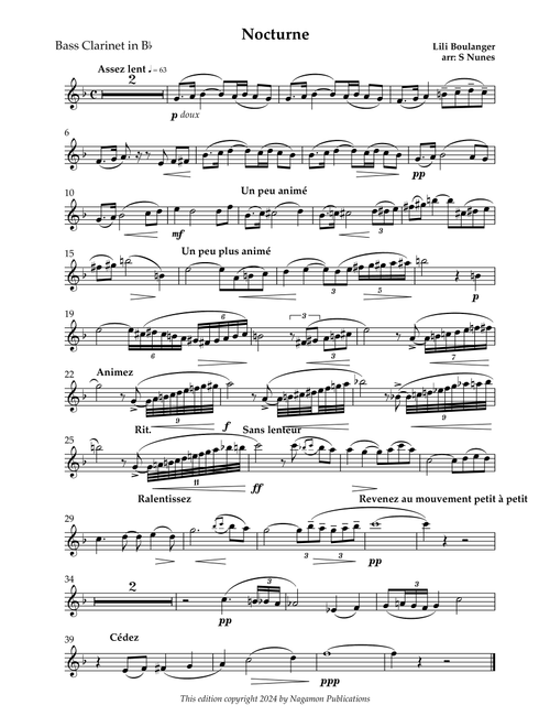 Nocturne (Arr. Steven Nunes) - Lili Boulanger (Clarinet and Piano)
