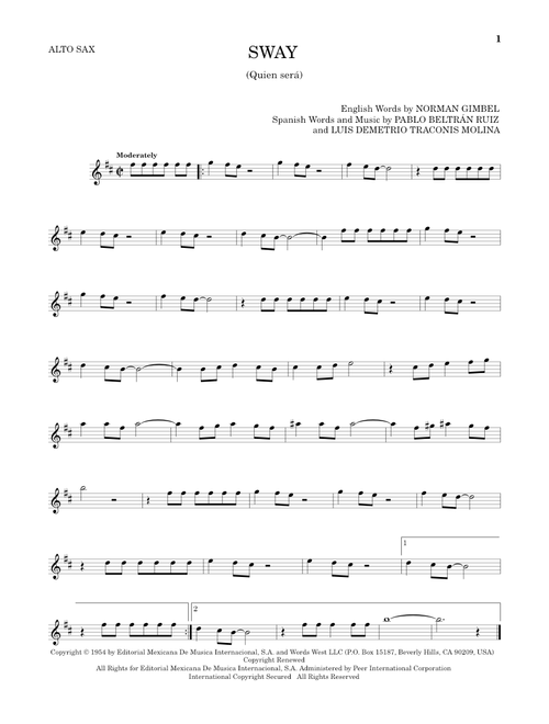 Sway (Quien Sera) - Dean Martin (Alto Sax Solo)