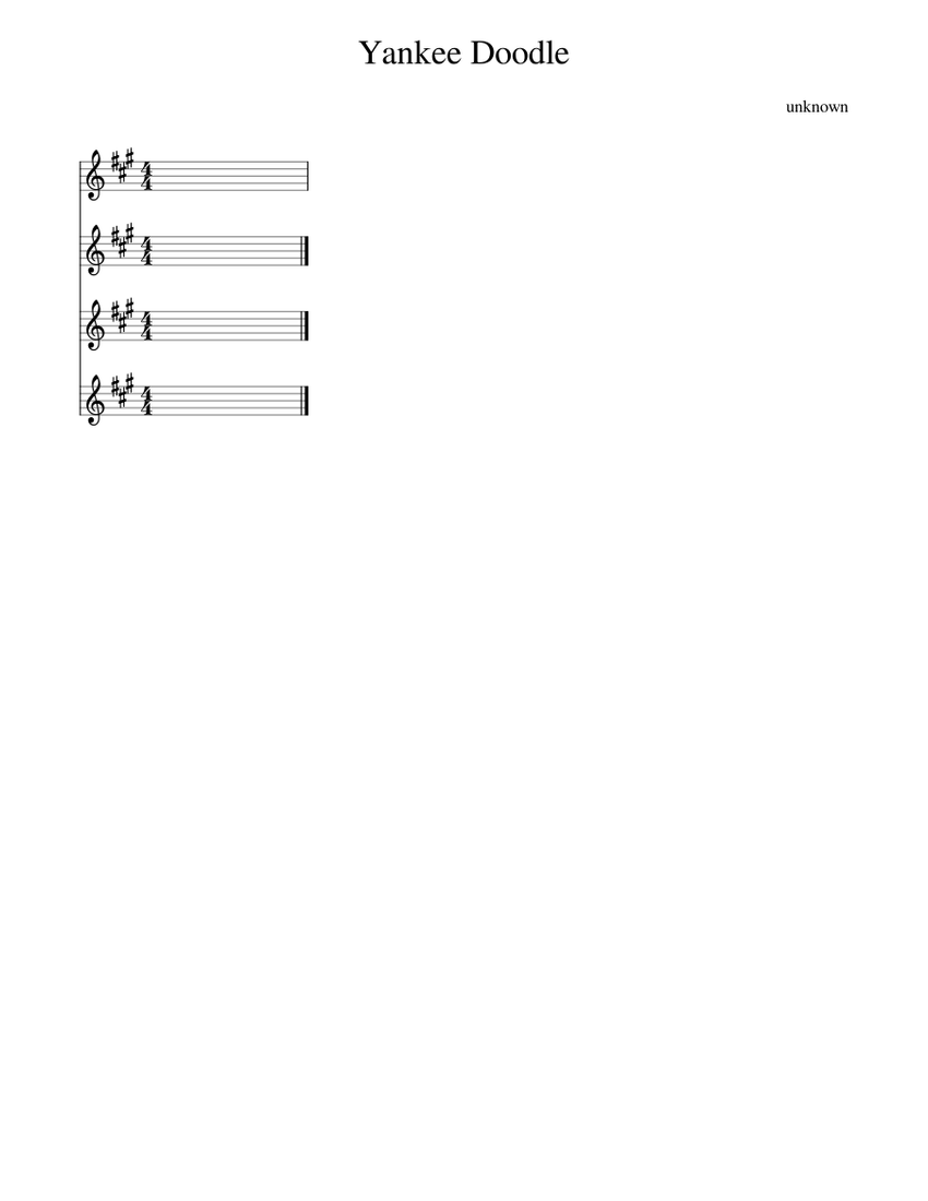 Yankee Doodle Sheet music for Piano (Mixed Quartet)