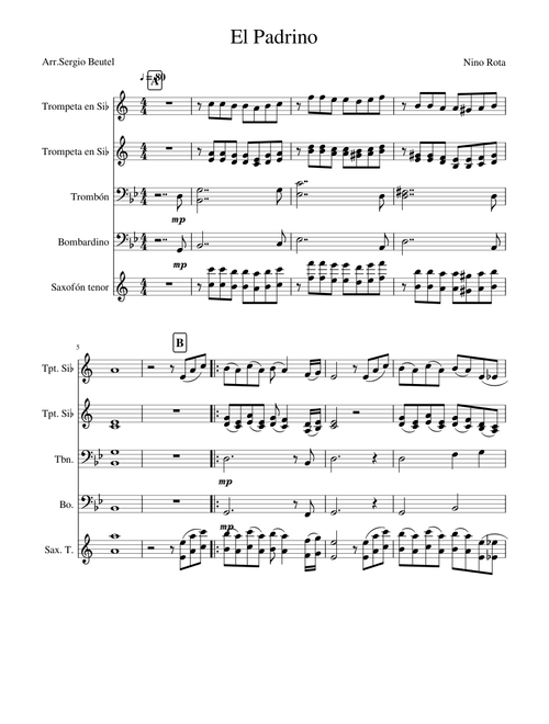 El Padrino - Partitura para Banda
