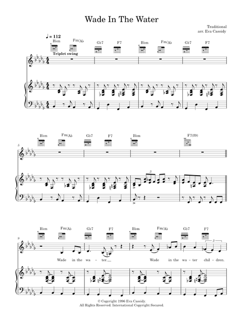 Wade in the water - Eva Cassidy (Piano-Vocal-Guitar (Piano Accompaniment))