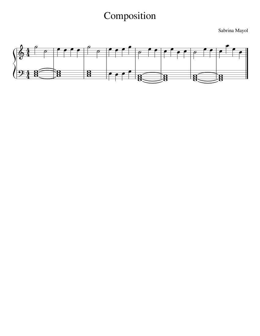 Composition Sheet music for Piano (Solo) Easy | Musescore.com