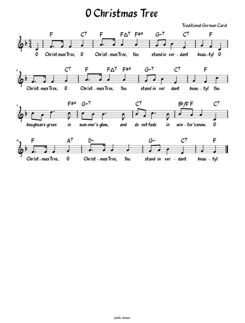 Christmas Tree (Lead sheet with lyrics )