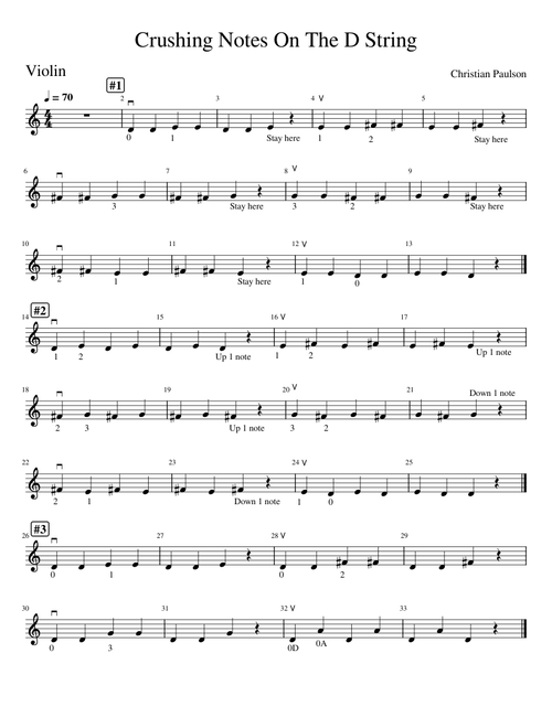 Crushing Notes On The D String Violin
