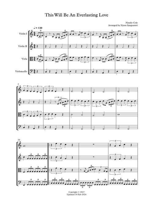 Everlasting (Arr. Nyssa Sanguansri) - Natalie Cole (String Quartet)