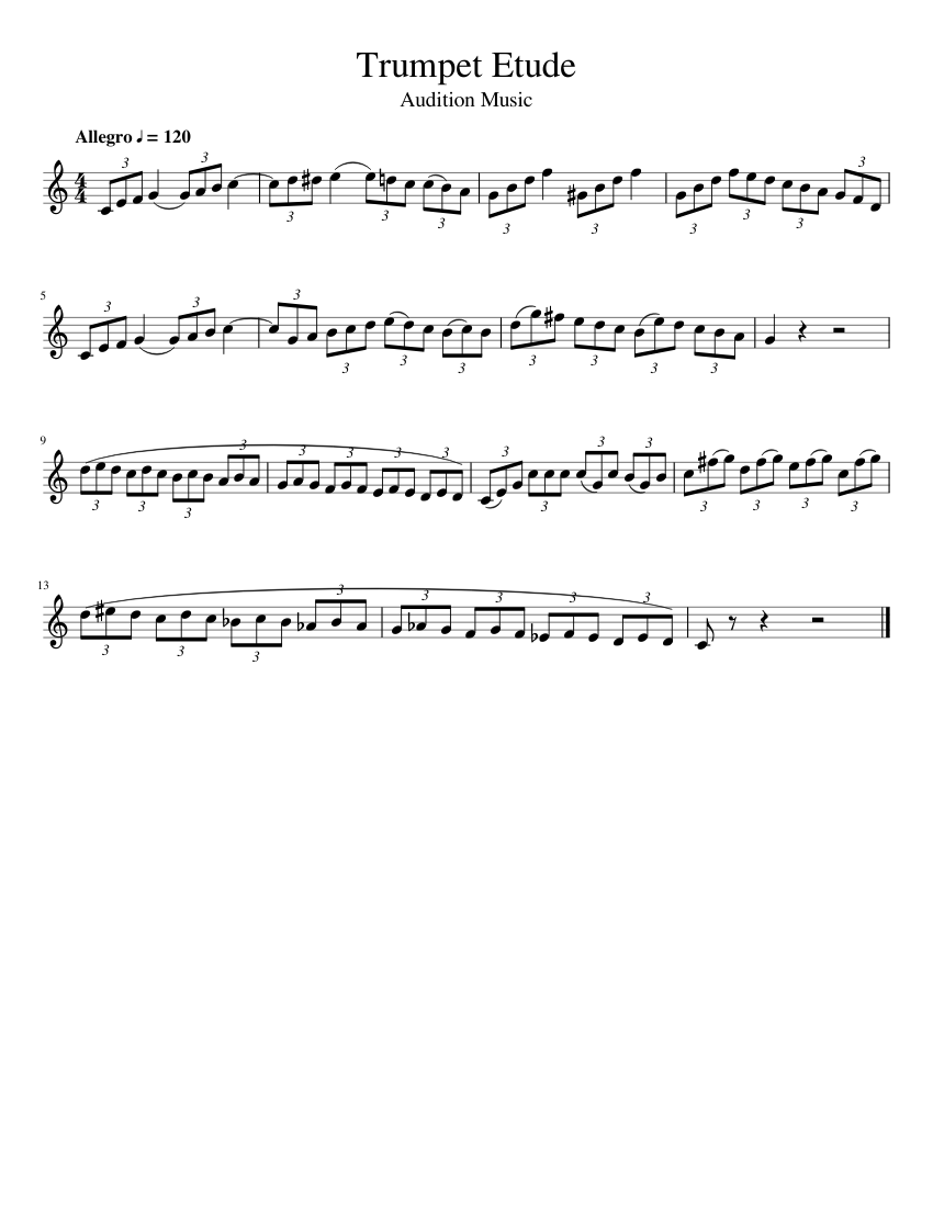 Trumpet Etude Warfare Sheet music for Trumpet in b-flat (Solo ...