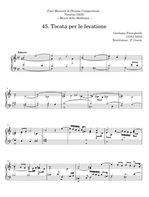 Tocata per le levatione - Girolamo Frescobaldi