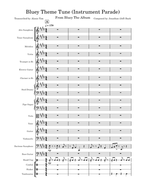 Bluey Theme Tune (Instrument Parade) – Joff Bush, Marly Luske