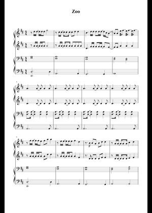 Play Official version of Zoo Sheet Music by Shakira for Piano ...