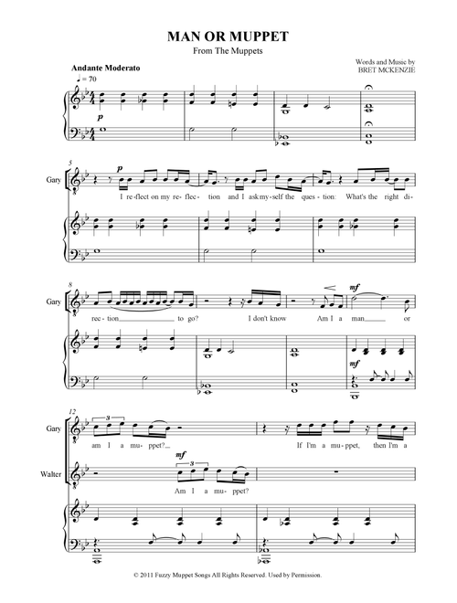 Man Or Muppet (Arr. SCMusic) - Bret McKenzie (Voice Duet and Piano)