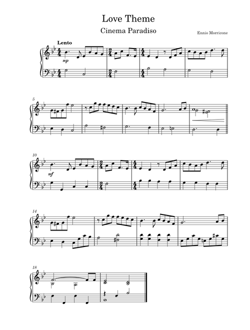 Love Theme – Cinema Paradiso Love Theme Cinema Paradiso