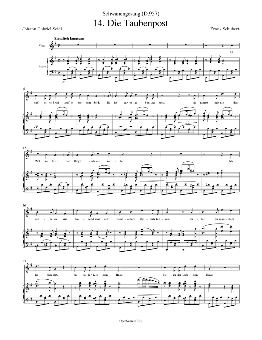 Schubert, Franz - Schwanengesang (D.957), No.14 - Die