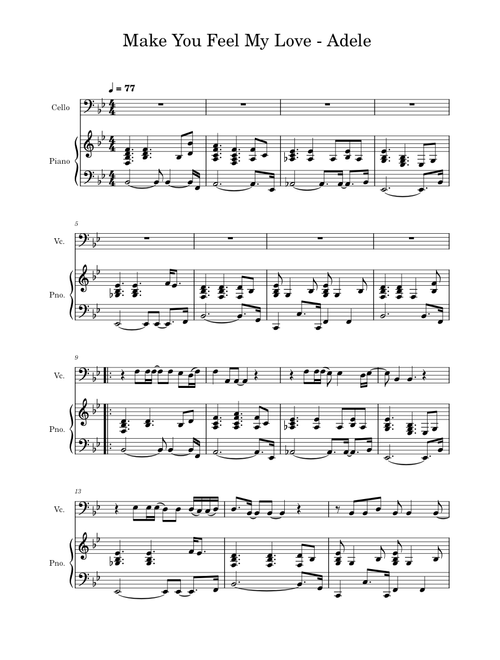 Make you feel my love – Adele Cello