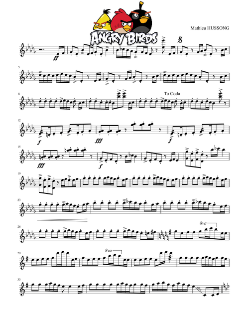 ANGRY BIRDS MAIN THEME - XYLOPHONE