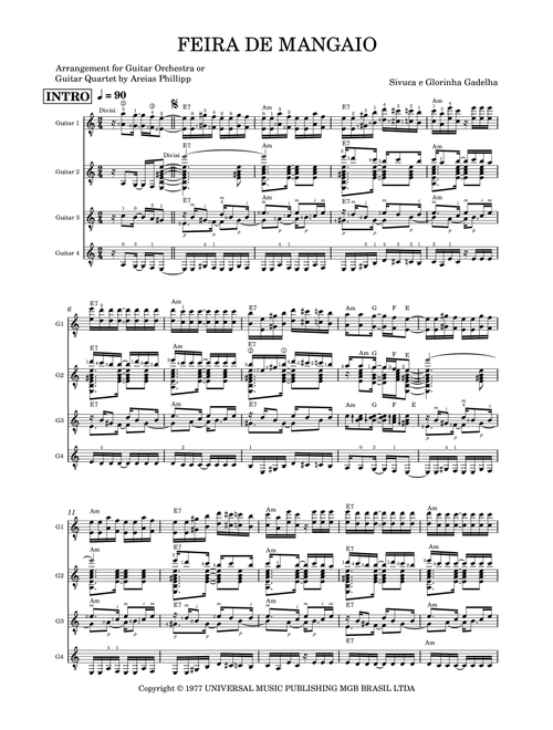 Feira De Mangaio (Arr. Phillipp Areias) - Severino Dias De Oliveira, Maria Da Gloria Gadelha (Guitar Ensemble)