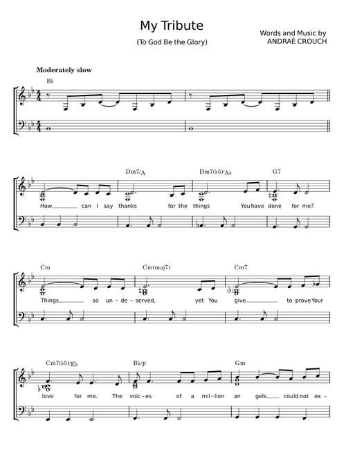 My tribute - Andraé Crouch