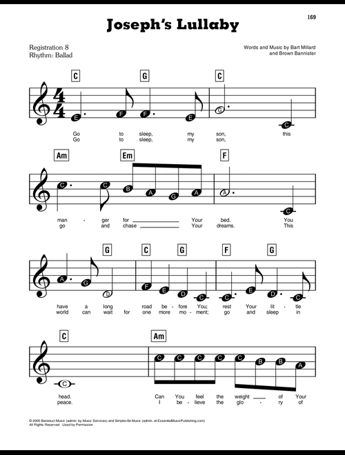 Joseph's Lullaby - MercyMe (E-Z Play Today)