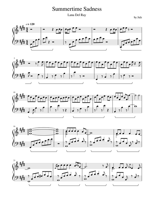 Summertime Sadness (Advanced)