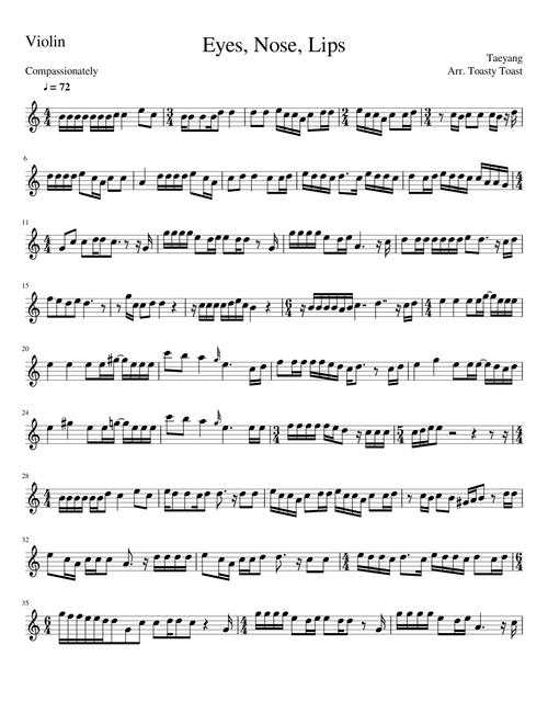 Eyes, Nose, Lips by Taeyang for Violin