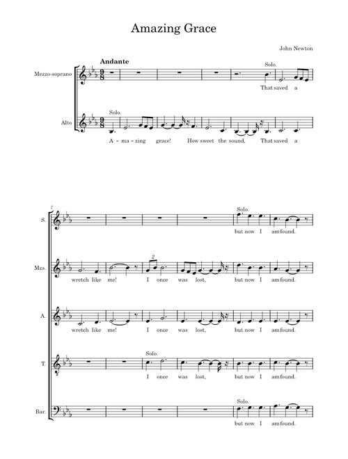 Amazing Grace – Misc Praise Songs Amazing Grace,Arranged by2933,6voices,Mixed Chorus,A Cappella-2933