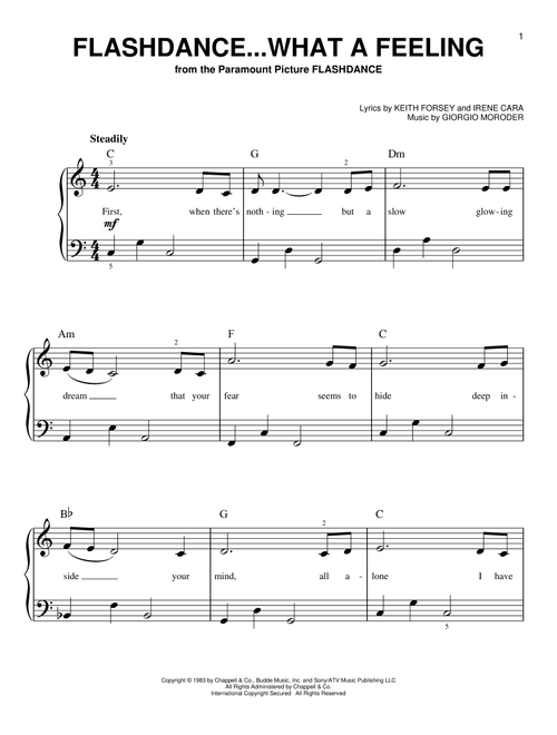 Flashdance...What A Feeling - Irene Cara (Very Easy Piano)