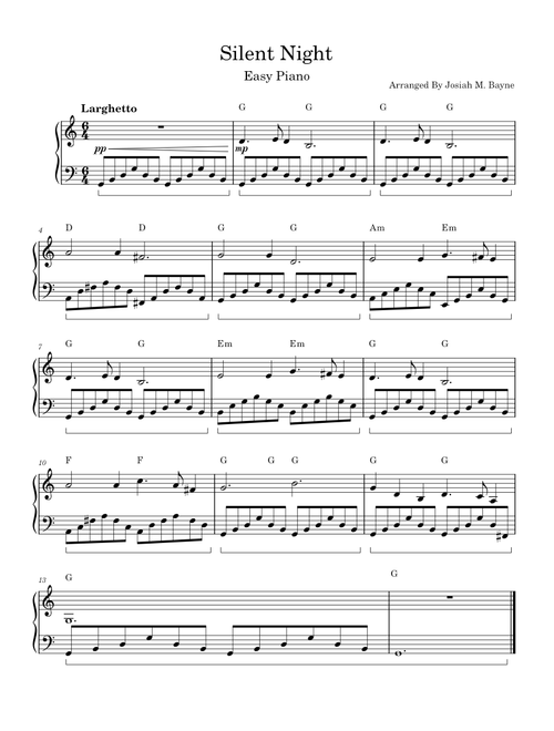 Silent Night – Easy Piano
