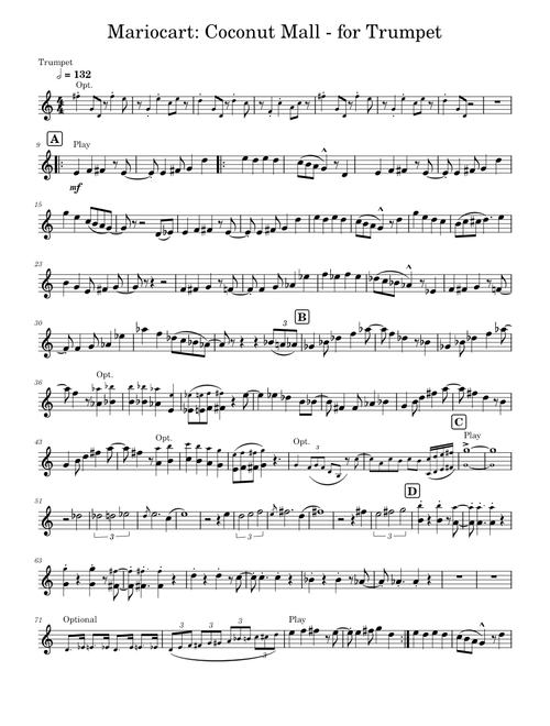 Mario Kart Wii - Coconut Mall – For Trumpet