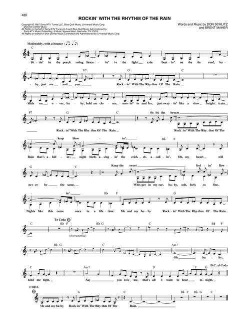 Rockin' With The Rhythm Of The Rain - The Judds (Lead Sheet - Fake Book)