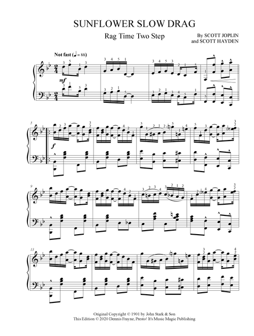 Sunflower Slow Drag (Arr. Dennis Frayne) - Scott Joplin, Scott Hayden (Piano Solo)