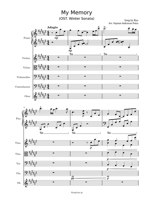 Ryu - My Memory (OST. Winter Sonata) Arr. by Septian Indrawan Putra