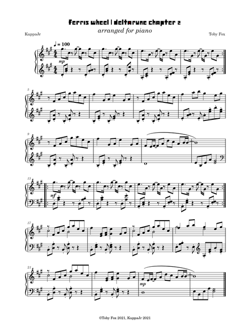 Ferris Wheel | Deltarune Chapter 2 (Piano Arrangement)