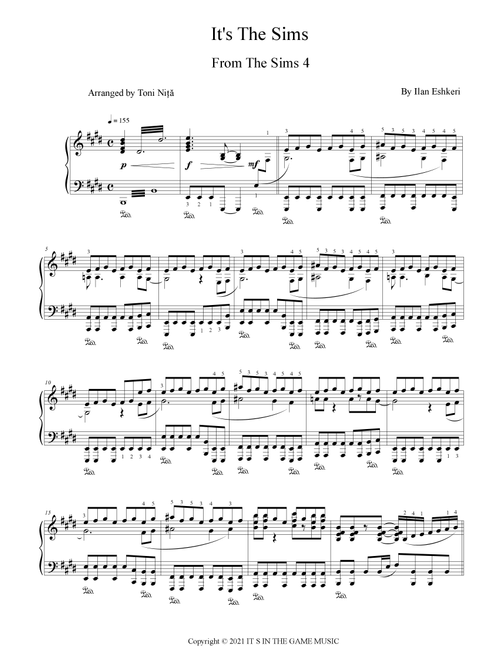 It's The Sims (Arr. Toni Nita) - Ilan Eshkeri (Piano Solo)