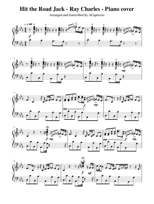 Hit the Road Jack Ray Charles Piano cover