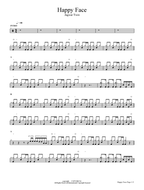 Happy Face (Arr. COPYDRUM) - Jagwar Twin (Drums)