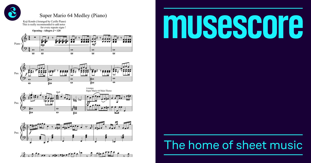 Super Mario 64 medley (Video game - Piano) Sheet Music for Piano 