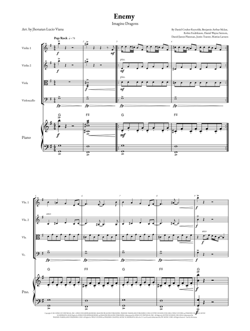 Enemy (Arr. Jhonatan Lucio Viana) - Imagine Dragons X Jid (String Quartet)